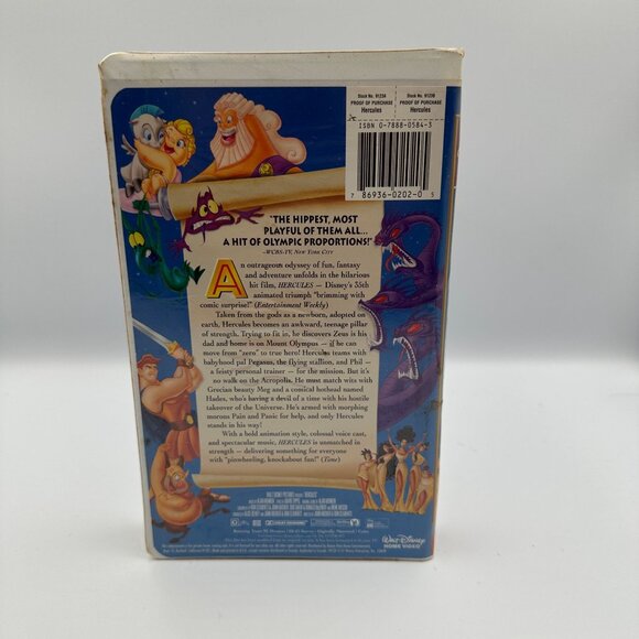 Hercules VHS Walt Disney Masterpiece Clamshell 1997 Animated Film Fair Condition - Picture 2 of 3